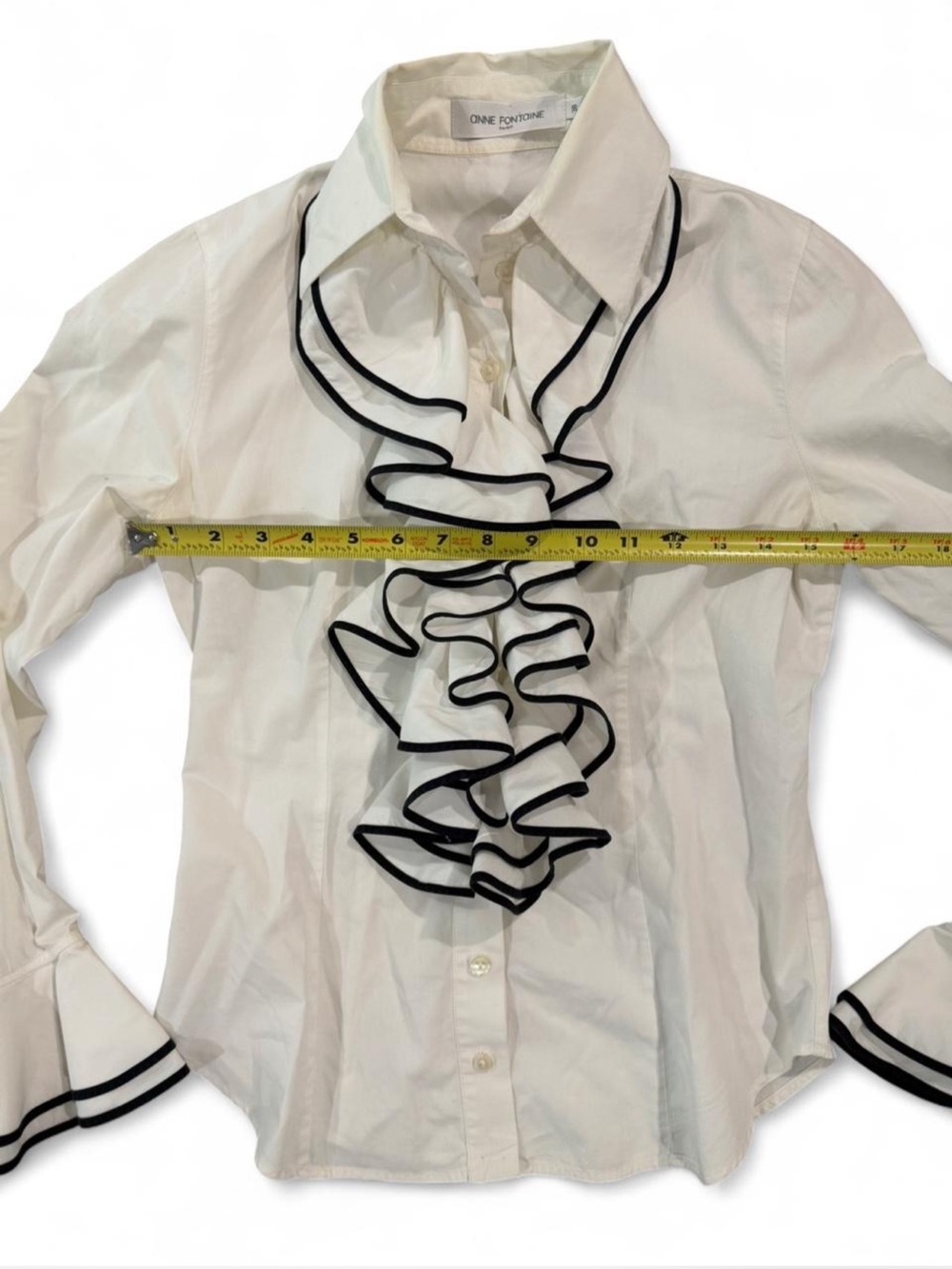 Anne Fontaine Paris FR 38 Button Down with Ruffles - Picture 5 of 10
